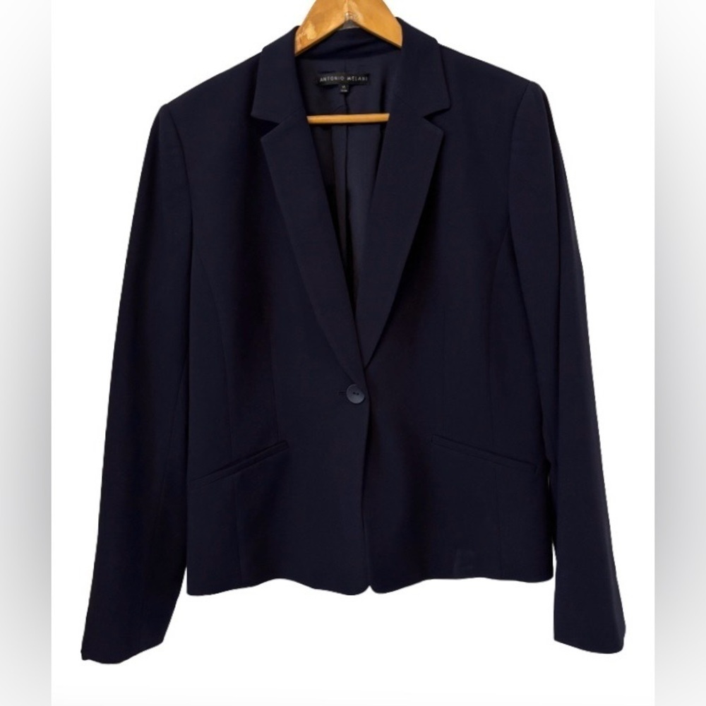 ANTONIO MELANI Navy Lined Blazer 14 dark academia collegiate